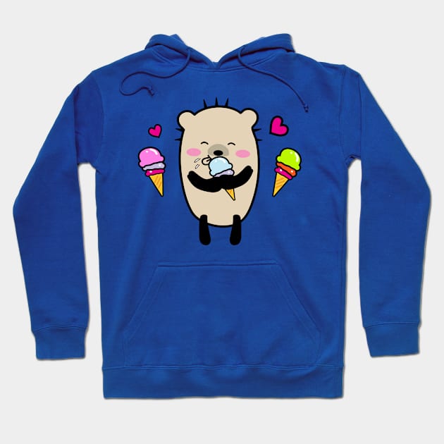 Mochie love ice cream Hoodie by CindyS